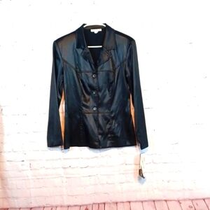 Y2K Dawn Joy Womans Black Stretch Dress‎ Jacket sz 10 NWT